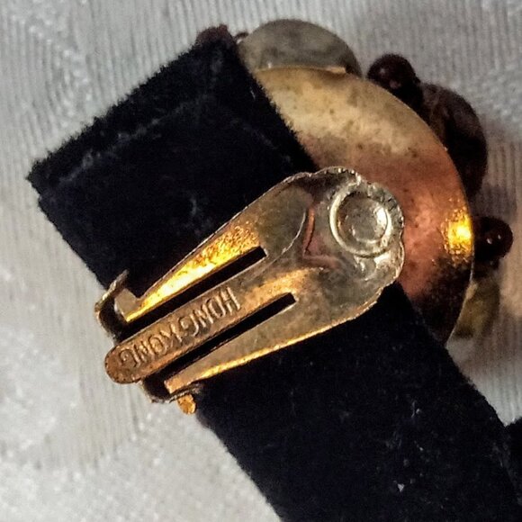 Vintage Multicolor Polished Bead Clip-On Earrings - Picture 5 of 5